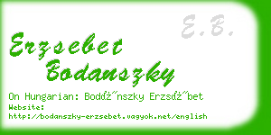 erzsebet bodanszky business card